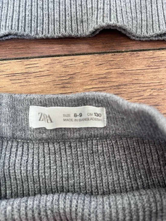 Zara Soft Gray Ribbed Knit Set - Picture 2 of 2